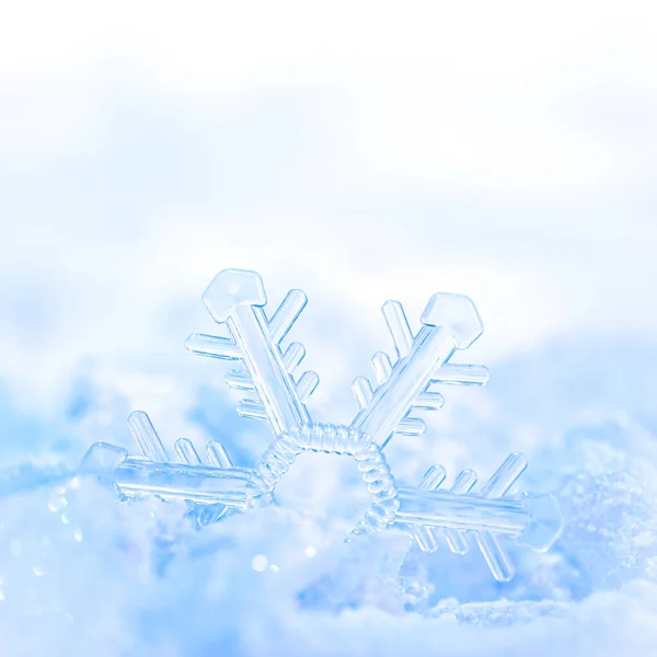 Finom Hópehely Fényes Téli Hóban — Stock Fotó