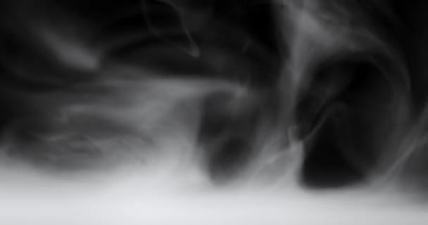 Gördülő Füst Felhők Vagy Örvénylő Köd Gőz Fekete — Stock videók