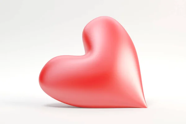 Coração Vermelho Único Renderização — Fotografia de Stock