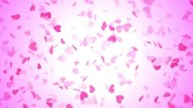 Kırmızı ve pembe kalpler düşüyor
