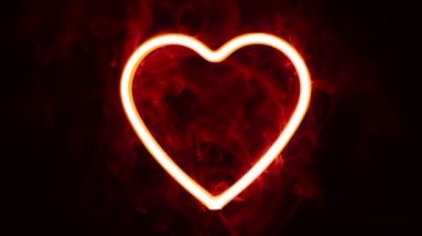Glowing heart slowly burning red hot flames. Symbolizing passion, lust, or desire.