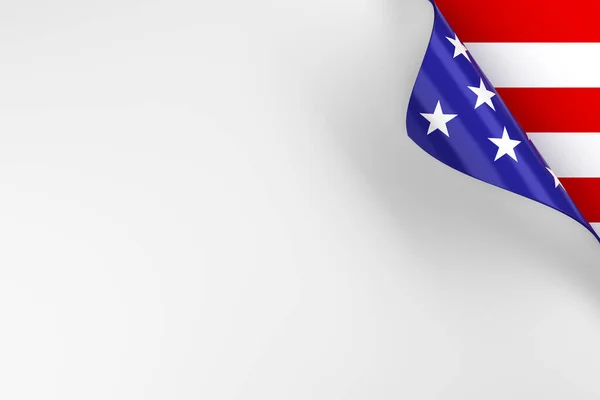 Бланшируйте Белую Страницу Красными Белыми Синими Цветами Американского Флага Рендеринг — стоковое фото