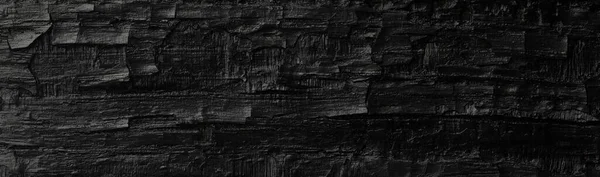 Tmavě Černé Pozadí Hrubého Spáleného Dřeva Sazí Popela Vypálit Texturu — Stock fotografie