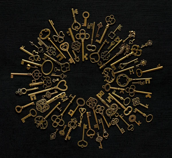 Goldene Skelettschlüssel Viktorianischen Stil Konzepte Der Schlüssel Zum Erfolg Zur — Stockfoto
