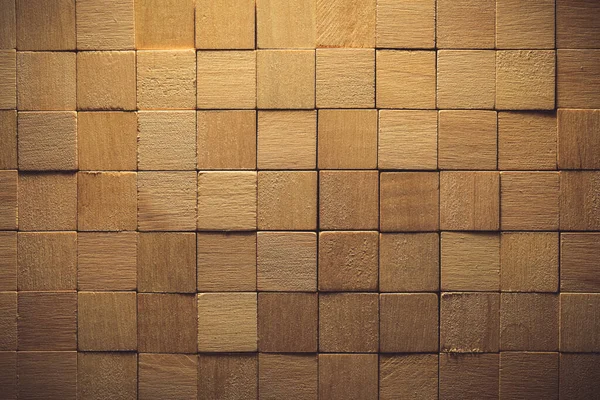 木製のブロックやタイルの木製の表面の背景壁 — ストック写真
