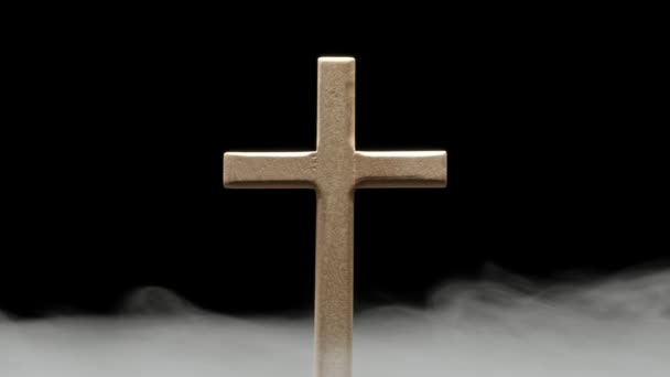 Christliches Kreuz Himmlischen Wolken Symbolisiert Den Himmel Oder Die Spiritualität — Stockvideo