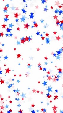Amerika 'da 4 Temmuz, Anma Günü, Gaziler Günü ya da diğer vatansever Amerikan bayramları gibi kutlamalar için kırmızı ve mavi yıldızlar havada süzülüyor..
