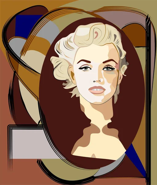 Färgglada Abstrakt Bakgrund Blond Kvinna — Stock vektor