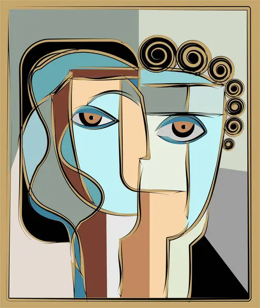 Colorful background, cubism art style,abstracts portraits