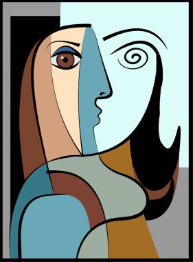 Colorful background, cubism art style,abstracts portraits