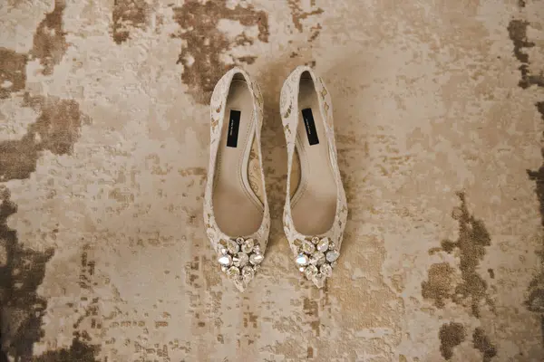 Elegant Stylish Bridal Shoes Stock Image