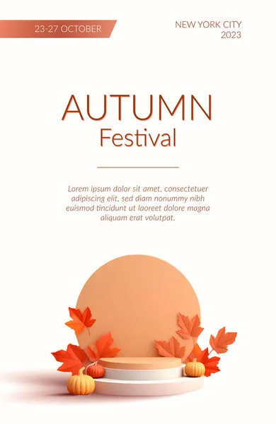 Autumn Sale Background Showcase Product Vector Illustration — Stock Vector