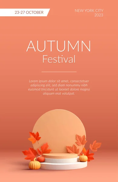 Autumn Sale Background Showcase Product Vector Illustration — Stock Vector