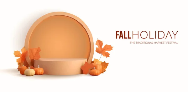 Autumn Seasonal Advertising Background Product Showcase Vector Illustration Royalty Free Stock Vectors