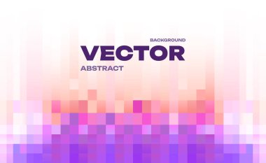 Sıcak tonlarda gradyan karelerden oluşan soyut bir dijital arkaplan. Tasarım, yumuşak şeftali ve pembeden koyu menekşe ve mor renge geçiş yapan dikey pikselleştirilmiş elementlere sahiptir.