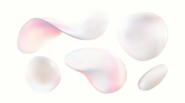 Modern tasarımlar için mükemmel, yumuşak, holografik bir estetik özelliğe sahip eşsiz soyut şekilleri keşfetmek ve keşfetmek