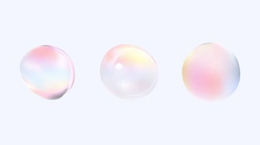 Yumuşak pastel renklerle gösterilen canlı ve yanardöner kabarcıklar zarif bir zemin üzerinde süzülüyor.