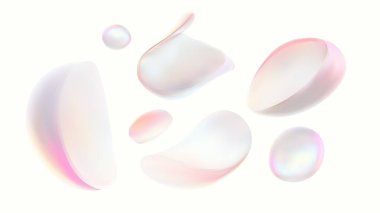 Zarif ve soyut balon şekilleri yumuşak pastel gradyan içerir, yaratıcı tasarım projelerini geliştirmek için mükemmeldir.