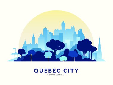 Quebec şehrinin büyüleyici güzelliğini keşfedin. Bu çarpıcı resimde canlı ufuk çizgisini keşfedin.