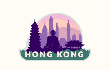 Canlı Hong Kong silueti, ünlü ufuk çizgisi ve kültürel simgelerini gözler önüne seriyor.