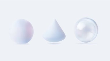 Üç zarif ve görsel olarak büyüleyici soyut şekil çağdaş modern bir estetik yayıyor.