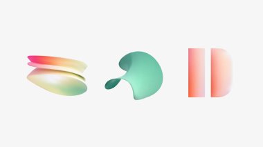 Canlı renklerle dolu eşsiz, soyut şekiller keşfedin, yaratıcı projeler ve yenilikçi markalaşma için ideal