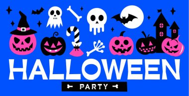 Keyifli cadılar bayramı öğelerinin tadını çıkarın. Lezzetli hayaletler, canlı balkabakları, ürkütücü yarasalar ve heyecan verici kafatasları.