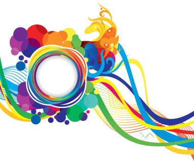 soyut sanat yaratıcı gökkuşağı dalga vektör çizim