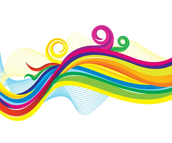 艺术创作彩色彩虹波背景矢量图解 — 图库矢量图片