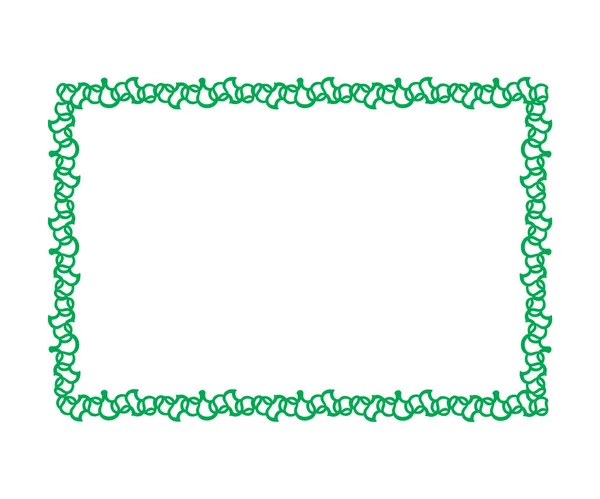 Abstraktní Umělecká Kreativní Zelená Květinová Hraniční Vektorová Ilustrace — Stockový vektor