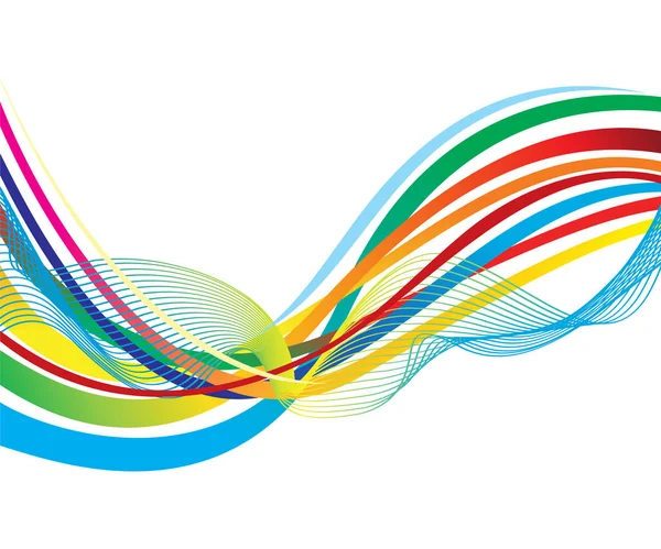 抽象芸術的な虹線の波ベクトル図 — ストックベクタ