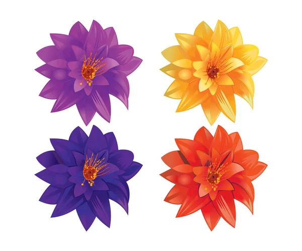 Αφηρημένη Καλλιτεχνική Δημιουργική Πολύχρωμα Πολλαπλά Λουλούδια Διανυσματική Απεικόνιση — Διανυσματικό Αρχείο