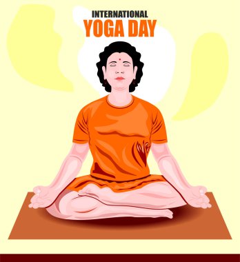 sanatsal yaratıcı yoga günü arka plan vektör çizimi