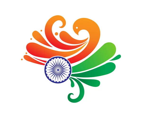 Καλλιτεχνική Δημιουργική Ινδική Σημαία Διάνυσμα Εικονογράφηση — Διανυσματικό Αρχείο