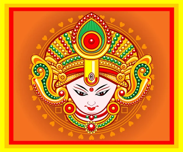 Abstrait Artistique Créatif Navratri Durga Fond Vectoriel Illustration — Image vectorielle