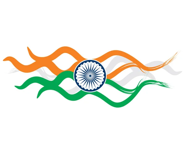 Artystyczny Twórczy Indyjski Flaga Wektor Ilustracja — Wektor stockowy