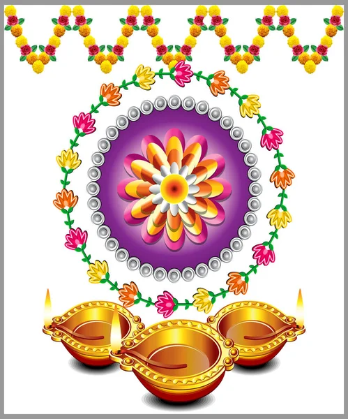 艺术创作Diwali背景矢量插图 — 图库矢量图片