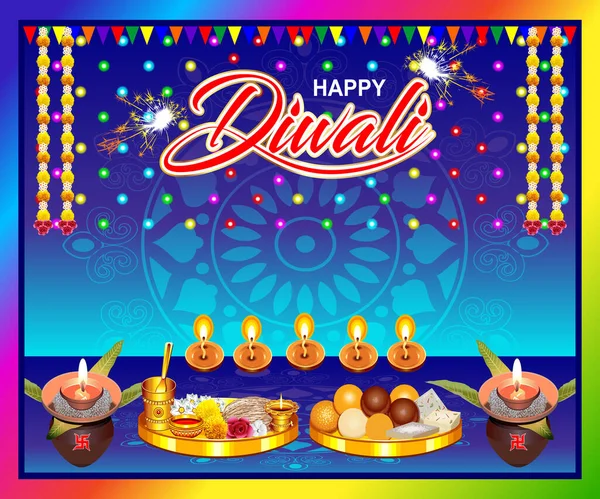 Création Artistique Diwali Fond Vectoriel Illustration — Image vectorielle