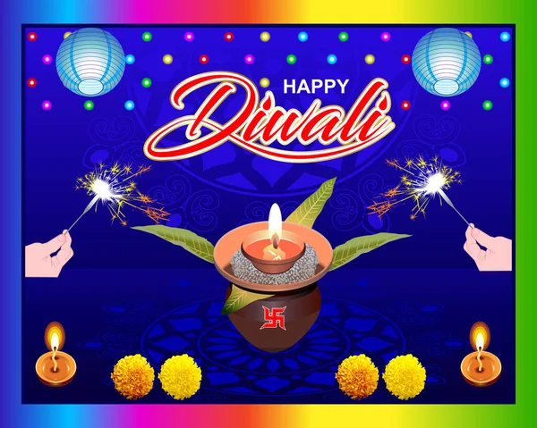Καλλιτεχνική Δημιουργική Diwali Φόντο Διανυσματική Απεικόνιση — Διανυσματικό Αρχείο