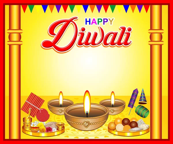 Création Artistique Diwali Fond Vectoriel Illustration — Image vectorielle