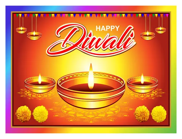 Καλλιτεχνική Δημιουργική Diwali Φόντο Διανυσματική Απεικόνιση — Διανυσματικό Αρχείο