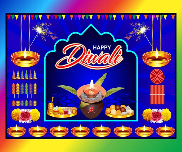 Umělecké Tvůrčí Diwali Pozadí Vektorové Ilustrace — Stockový vektor