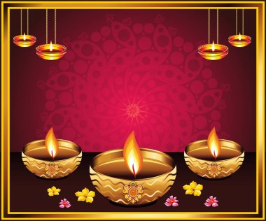 sanatsal yaratıcı kırmızı diwali arkaplan vektör çizimi
