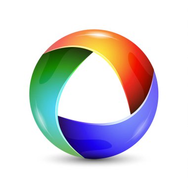 Soyut sonsuz döngü daire işareti renkli logo şablon çizimi.