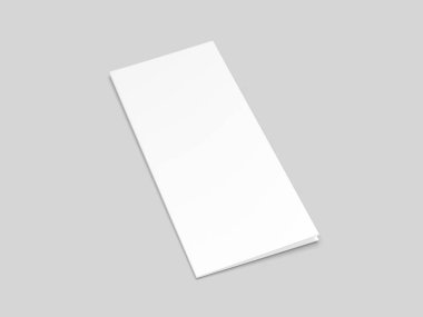 Model ve sunum tasarımı için yarı katlı boş beyaz şablon. 3d illüstrasyon.