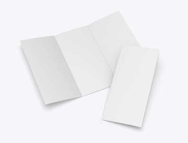 Üç katlı broşür şablon modeli. Boş 3d illüstrasyon.