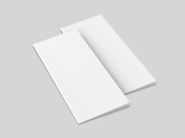 Half Fold Φυλλάδιο Κενό Λευκό Πρότυπο Για Mock Και Σχεδιασμό — Φωτογραφία Αρχείου