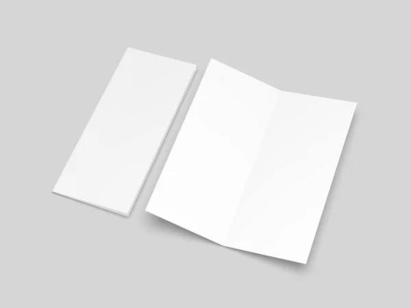 Half Fold Brochure Blank White Template Mock Presentation Design Illustration — Stock Photo, Image
