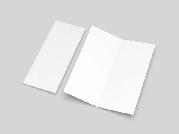 Plantilla Blanca Blanco Semi Plegable Para Maqueta Diseño Presentación Ilustración —  Fotos de Stock