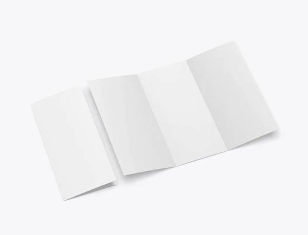 Modelo Brochura Três Dobras Mockup Ilustração Branco — Fotografia de Stock